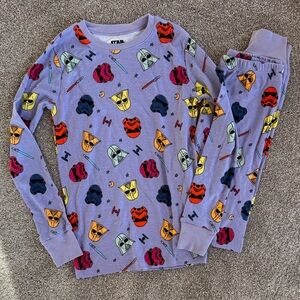Star Wars Kids Lavender Pajama Set with Multicolor Helmet Print